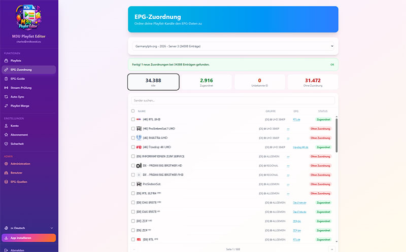 Automatic EPG Matching